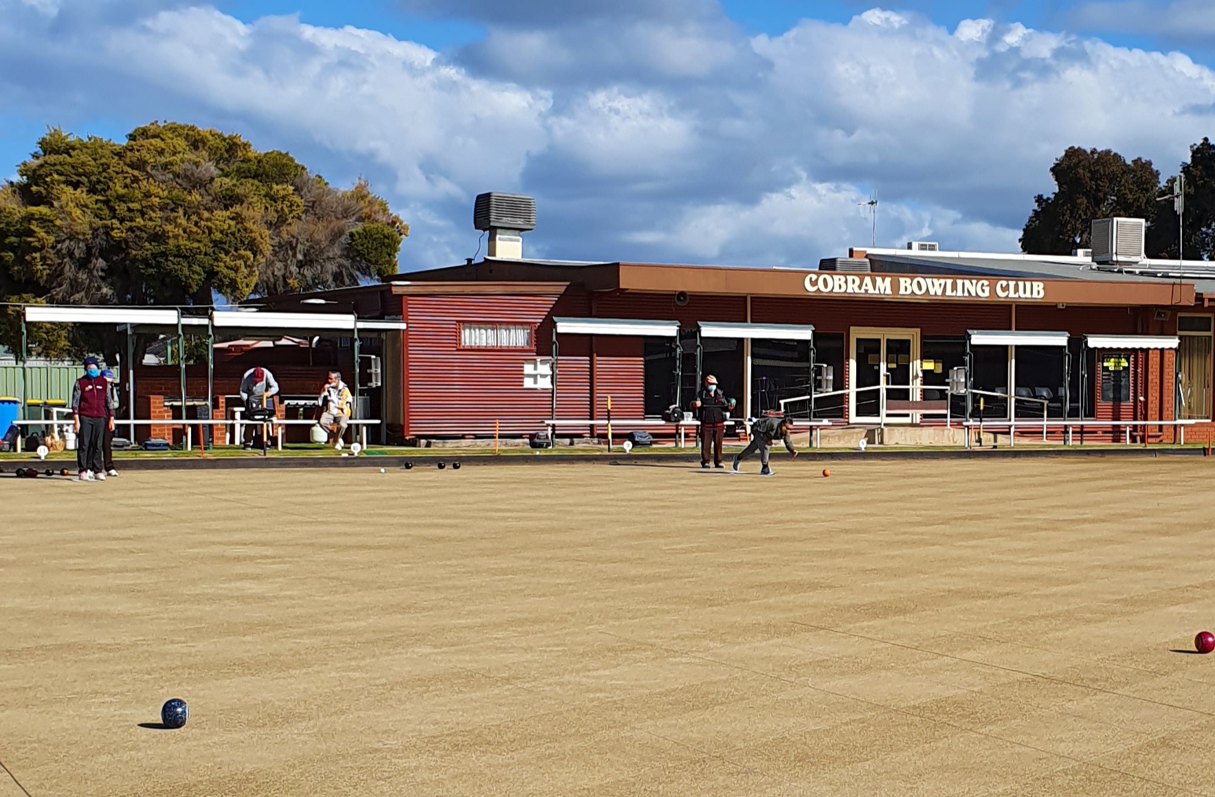 All masked up against COVID - Cobram Bowling Club